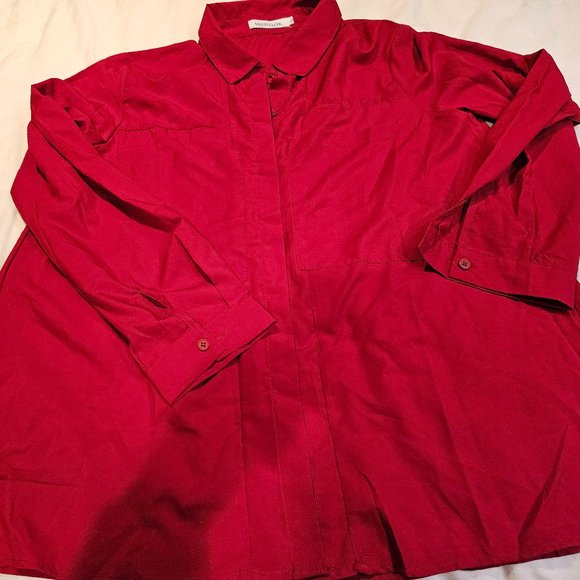 Miss Look Deep Red Blouse Size Large - Picture 1 of 10